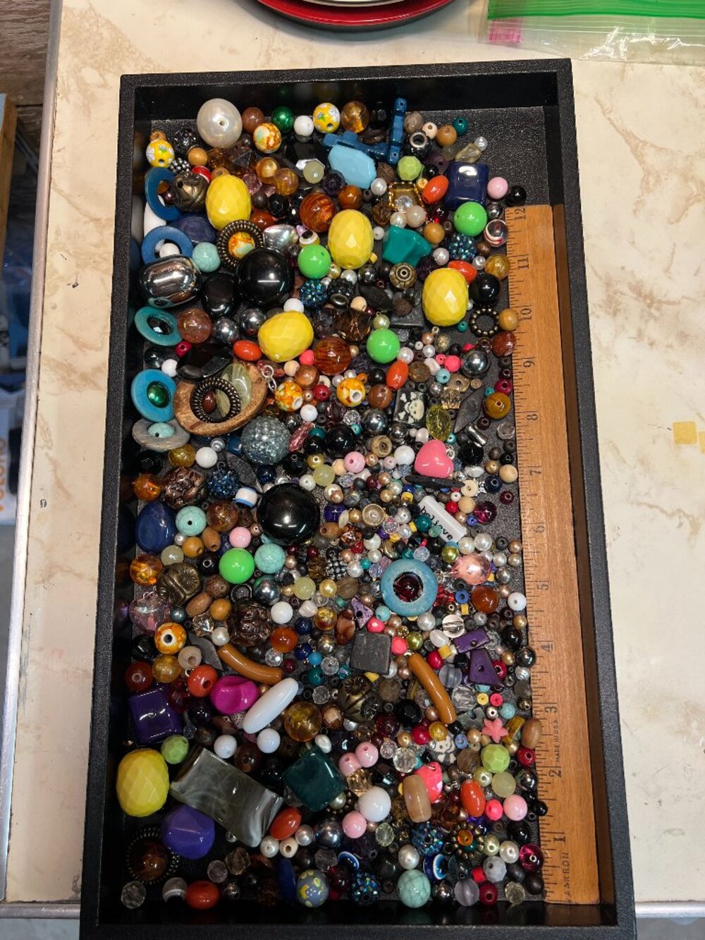 1+ pound acrylic craft bead mix lot 3